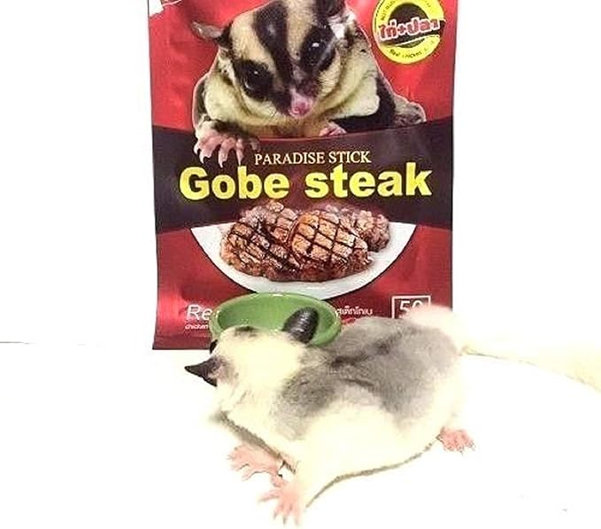 Polar Bear's Pet Shop 2 PCS. Premium Gobe Kobe Steak Flavor Sugar Glider Hamster Squirrel Chinchillas Small Animals Sandwich Snacks and Food Stick Gobe Steak Flavor (50g.)