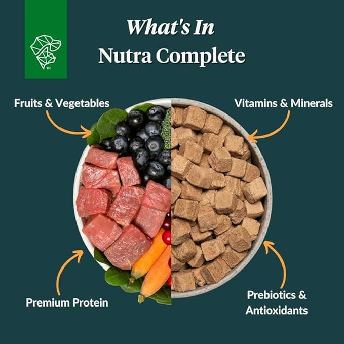 ULTIMATE PET NUTRITION Nutra Complete Bone Broth Infusions, 100% Freeze Dried Raw Veterinarian Formulated Dog Food with Antioxidants Prebiotics and Amino Acids (3 Pound, Bone Broth Duck)