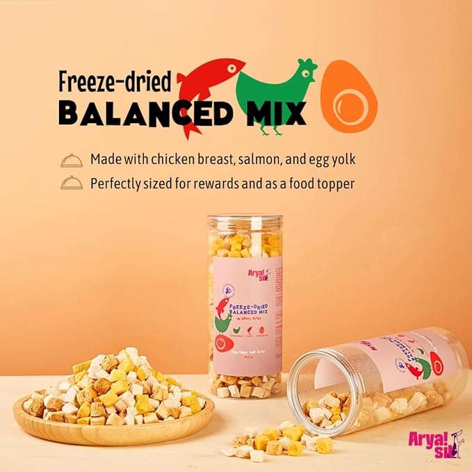 Freeze-Dried Single Ingredient Dog Treats & Food Topper (Balanced Mix)
