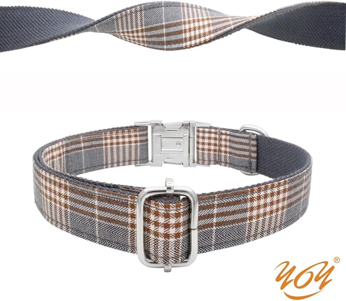 YOY Soft Comfortable Adjustable Pet Collar with Bowtie, Heavy Duty Dog Collar and Leash Set for Small Medium Large Dogs Cats, Puppy Grooming Doggy Accessories, Length 18" - 26"