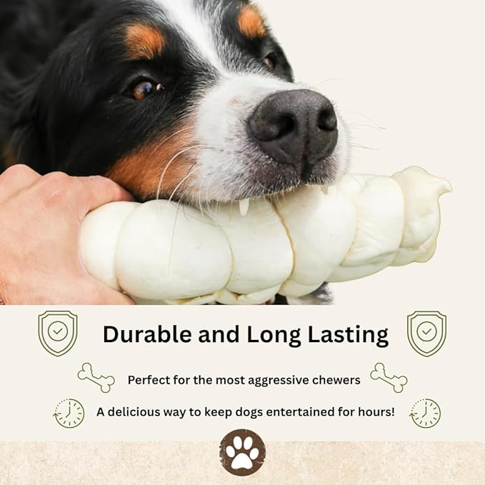 Top Dog Chews – 3” Mini Cheek Rolls, 10 Pack, Long Lasting Dog Bones for Aggressive Chewers, Rawhide Free Dog Treats
