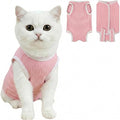 Coppthinktu Cat Recovery Suit Cat Onesie, Breathable Anti-Licking Cat Surgery Recovery Suit Female, Kitten Spay Recovery Suit for Cats After Surgery, Cats Surgical Body Suits Pink Medium