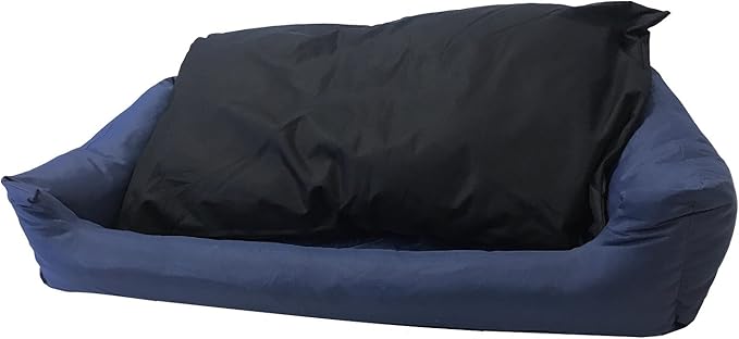 Tough Durable Oxford Waterproof Fabric Covered 2-Piece Polyester Filling Pillow Pet Bed for Small to Extra Large Dog (48x30 inches, Navy)