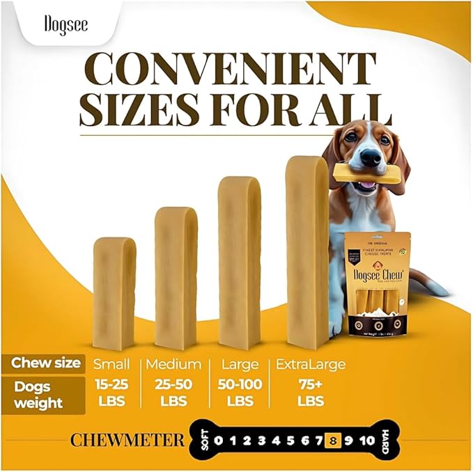 Dogsee Himalayan Yak Chews (Monster/XL- 3 Chews) | Yak Chews for Large Dogs | Dog Treats | Helps Joint Pain | Rawhide-Free | Long Lasting for Dogs Over 55 lbs