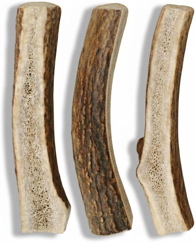 WhiteTail Naturals - Premium Split Elk Antlers for Dogs - (3 Pack Small to Medium) - All Natural, Dog Chew Bones - Naturally Shed, Cruelty-Free, Antler Chews
