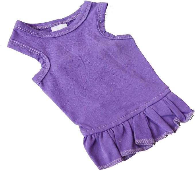 Pet Clothes Small Dog Clothing Blank Color Sport Dress T-Shirts Tee Dresses Tanks Top for Small Size Female Dogs Summer Spring Pet Costumes 100% Cotton (L, Purple)