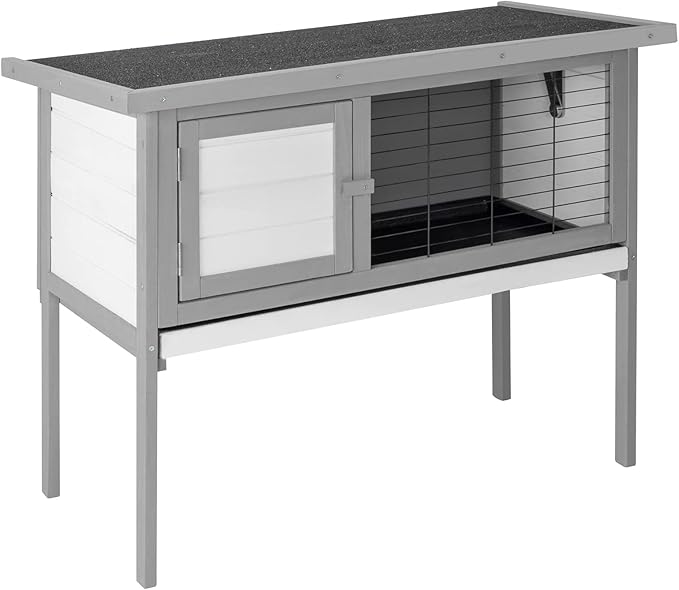 Outvita Rabbit Hutch, 36" Single Deck Waterproof Wooden Chicken Coop Wire Hen Quail House Indoor Outdoor Use,Bunny Cage Small Pet Animal Poultry Cage (Gray)