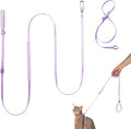 Cat Harness and Leash Set, Escape Proof Cat Harness Lightweight Leash with Padded Handle Adjustable Leash Harness for Kitten>4lbs Small Large Cats Walking Training (Monet Purple, M)