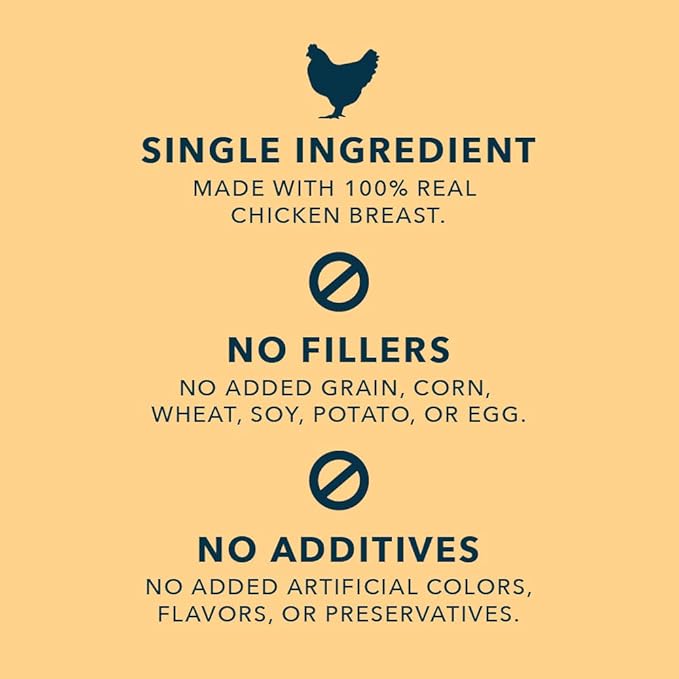 Amazon Basics Dog Treats Freeze Dried Raw Single Ingredient Chicken Breast, High Protein, Healthy Training Treats or Meal Topper for all Dogs, Grain-Free, 3 Oz (Pack of 1) (Previously Wag)