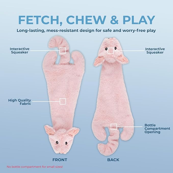 Best Pet Supplies Squeaky Dog Toys with Soft Durable Fabric for Small, Medium and Large Pets Interactive Toy for Indoor Play, Supports Active Biting and Play - Hare, Pig, Small