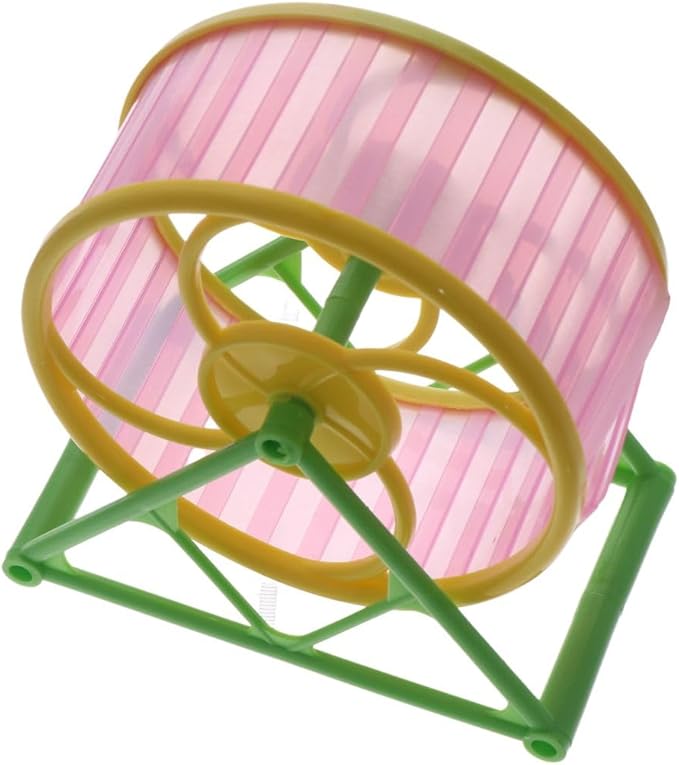 Hamster Exercise Wheel, Silent Running Wheel with Stand for Hamsters, Gerbils, Mice and Other Small Pets, Hamster Wheel Cage (Random Color, 1 PC), Dia 11cm/4.33in