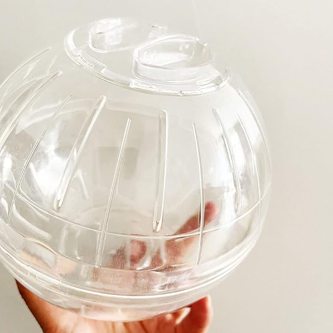 Hamster Exercise Ball Silent Hamster Wheel Small Animals Transparent Ball for Dwar Rat Relieves Boredom and Increases Activity (6inch with Stand, Clear)