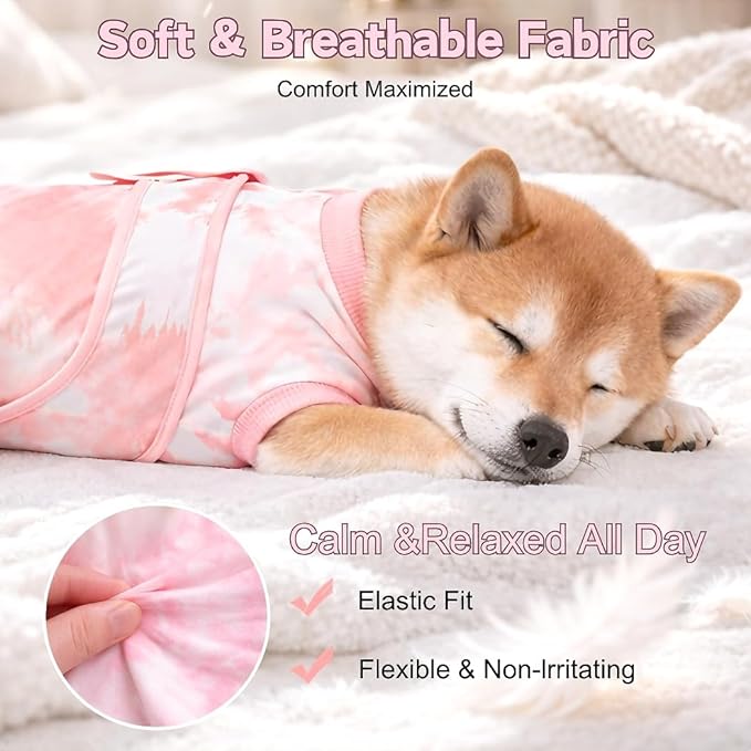 Dog Surgery Recovery Suit, E-Collar & Cone Alternative, Surgical Onesie for Dogs Female Male After Spayed Neutered, Soft Body Suits Post Spay Neuter, Pet Anti Licking Abdominal Wounds Onesies, M