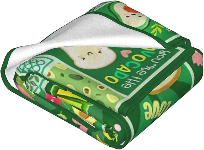 SweetFox Avocado Blanket, Funny Cute Avocado Decor Throw Blanket Gifts for Girls Boys Lovers Super Warm Soft Plush Lightweight Fleece Flannel Winter Bedding Blankets for Kids Adults Women 50"X40"