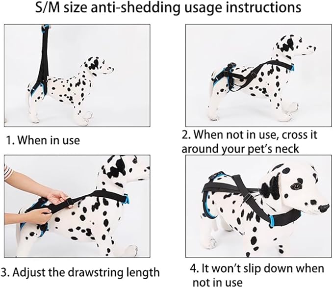 Rear Leg Lift Harness for Dogs—Hip Support Sling with Adjustable Straps, Quick-Release Buckle & Anti-Slip Hook (L/XL), Helps Senior Dogs Climb Stairs, Walk & Get in Cars(S)