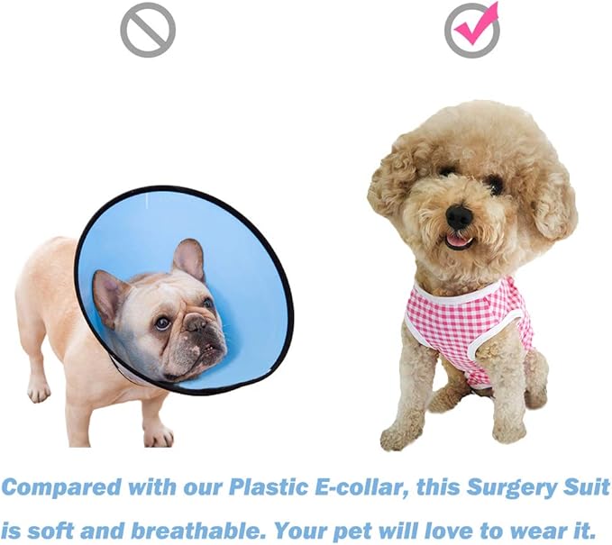 Dog’s Recovery Suit Post Surgery Shirt for Puppy, Wound Protective Clothes for Little Animals(Grey Stars-s)