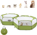 Pawaboo Small Animals Playpen, Portable Chicken Coop Run Large Chick Brooder with Zipper Splicing, Pop Up Pet Enclosure Cat Tent for Guinea Pig Bunny Puppy Indoor Outdoor, Avocado Green
