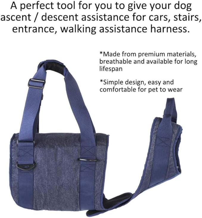 Dog Lift Harness, Pet Support & Rehabilitation Sling Lift Adjustable Vest Breathable Straps,Full Body Recovery Sling for Old, Disabled, Joint Injuries, Arthritis, Paralysis Dogs Walk,XS