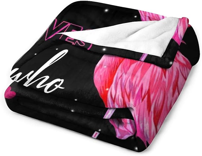 Just A Girl Who Loves Flamingos Blanket Cute Flamingos Decor Throw Blanket Gifts for Girls Super Warm Soft Plush Lightweight Fleece Flannel Blanket Winter Bedding Blanket for Kids Adults Women 60"x80"