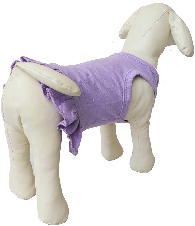 Pet Clothes Small Dog Clothing Blank Color Sport Dress T-Shirts Tee Dresses Tanks Top for Small Size Female Dogs Summer Spring Pet Costumes 100% Cotton (S, Violet)