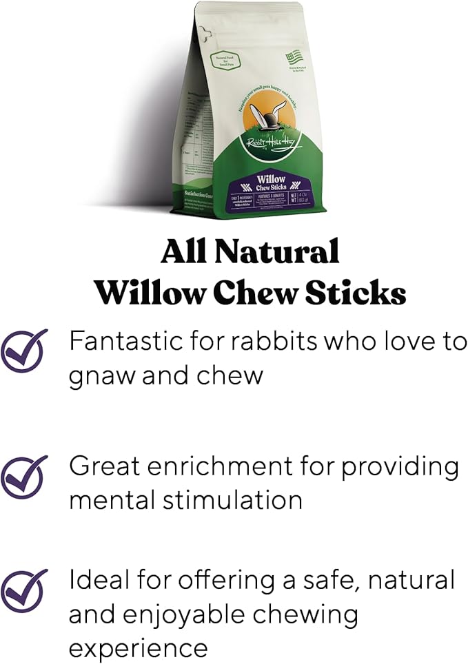 Rabbit Hole Hay - All Natural Willow Chew Sticks for Small Pets - 10 lb Box - Bulk Pack, Dental Health
