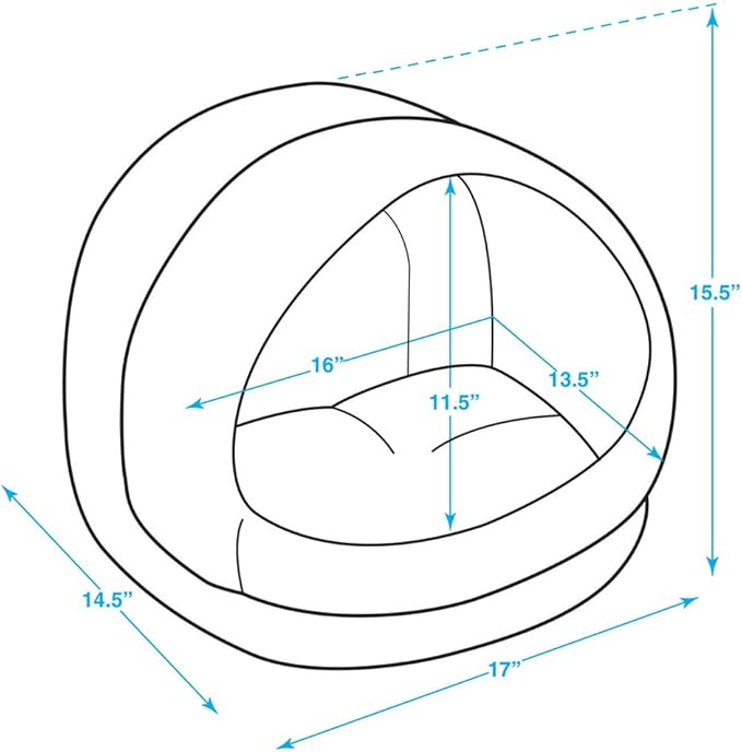 Best Pet Supplies Cat Bed for Indoor Cat, Domed Tent House with Removable Pillow, Covered Cat Cave for Small Dog, Puppies and All Breeds of Cats - Gray, 17 x 15 x H:14"