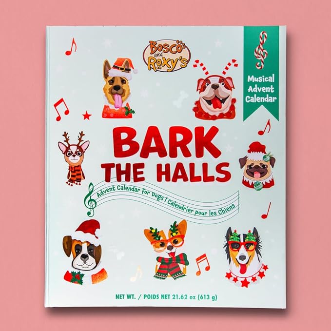 Wufers Singing Advent Calendar for Dogs | Handmade, Hand-Decorated, Dog Treats | 24 Day Countdown to Christmas for Dogs | Locally and Sustainably Sourced