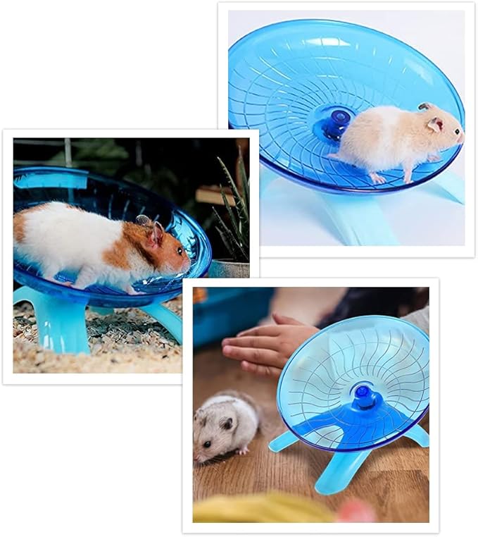 Plastic Hamster Wheel - Silent Running Exercise Wheel for Syrian Hamster, Hedgehog, Gerbils, Mice, Guinea Pig, Chinchilla, Small Animals, Pets, 7 Inch