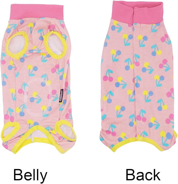 2 Packs Pet Dog Recovery Onesie Suit for Dogs Cats After Surgery,Dog Abdominal Wounds Bandages Cone E-Collar Alternative. (Pink, L)