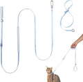 Cat Harness and Leash Set, Escape Proof Cat Harness Lightweight Leash with Padded Handle, Adjustable Leash Harness for Kitten>4lbs Small Large Cats Walking Training (Sierra Blue, S)