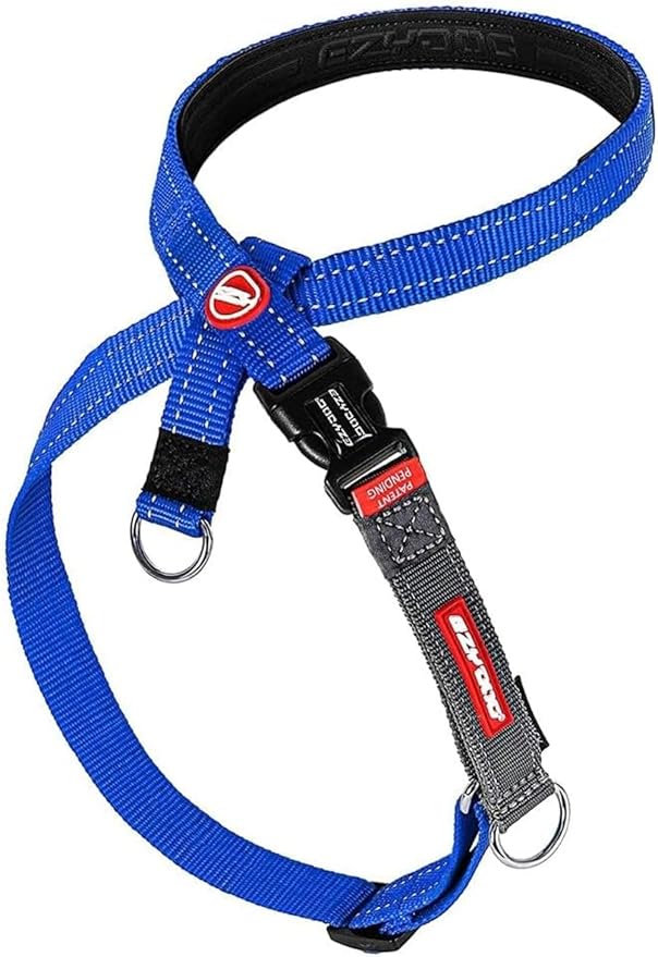 EzyDog Crosscheck No Pull Dog Training Harness – 2-in-1 Escape Proof Reflective Dog Harness for Easy Controlled Walks (XS, Blue)