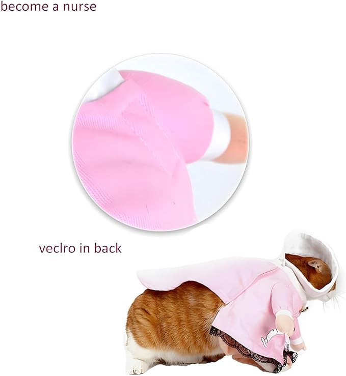 NACOCO Dog Cat Nurse Costume Pet Nurse Clothing Halloween Jeans Outfit Apparel (M)