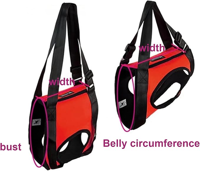 Pet Walking Aid, Rear Dog Leg Support Harness Walking Aid Lifting Pulling Vest for Old Injured Dogs (Red hind Legs L)