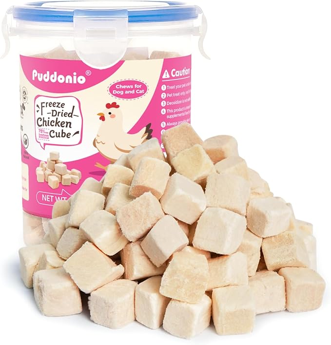Freeze Dried Dog & Cat Treats – Single Ingredient Chicken Breast, High Protein Training Treats & Food Topper, 3.5 oz