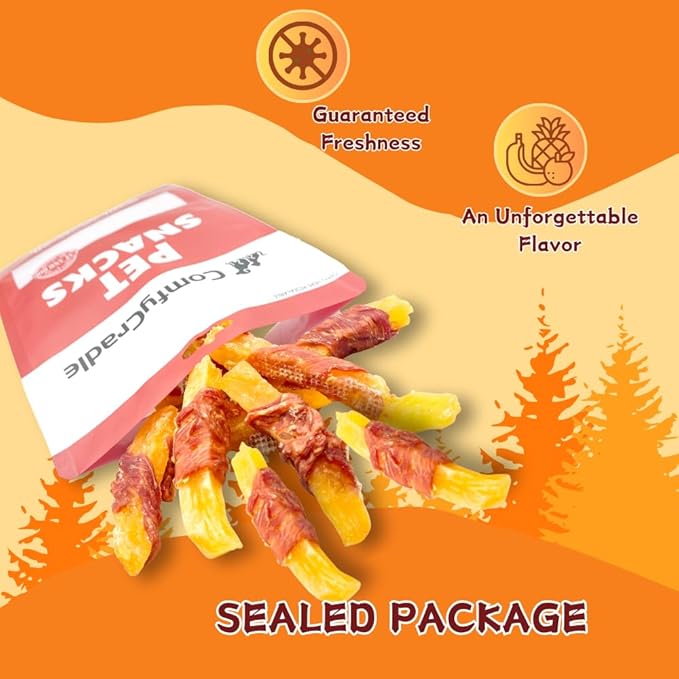 Duck Wrapped Sweet Potato Dog Treats, Grain-Free Novel Protein Chewy Snacks, Real Duck & Vegetable Treats for Sensitive Dogs, 14.11 Ounce