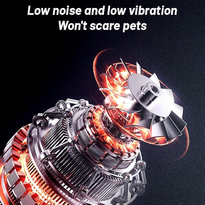 Electric Pet Nail Grinder with LCD Display, 6 Speed Levels, Dual LED Lights, Rechargeable, for Dogs, Cats, Small Animals, Orange