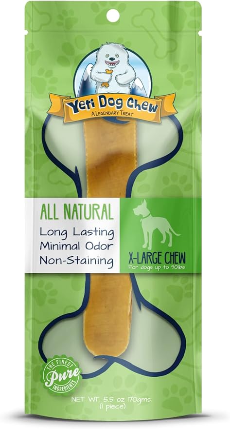 Yeti Dog Chew - Yak Cheese Himalayan Dog Chews - Healthy Long Lasting - Yak Chews for Large, Medium and Small Dogs - Yak Bones for Dogs - Natural Yak Cheese Dog Chews - XL, 5.5 oz