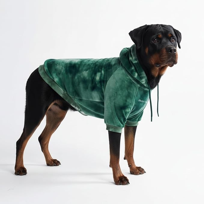 Spark Paws Dog Hoodie – Premium Dog Sweater for Small, Medium, and Large Dogs | Warm Outfits for French Bulldogs, Pitbull, Puppy, Winter Jacket Alternative - Green Skydye, 5XL