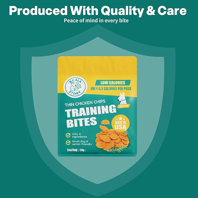 Dog Chicken Chips Treat - 6 oz, 100% Natural Ingredient Made in USA, High Protein Low Calorie Pet Training Chew Jerky Dried Food, Healthy Pet Supplies for Medium, Large Breeds & Puppy