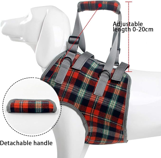 HongGun Pet Lift Support Harness, Dog Auxiliary Belt Front Disability Injury Old Dog Support Harness Injured Dogs Walking for Medium Dogs Large Dogs (M:Blue)