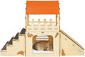 OtterPets Extra Large Bunny Hideout, Cozy Rabbit Castle with Fleece Mats, Wooden Rabbit Hideout, Bunny House Indoor Indoor, Chinchilla, Guinea Pig House