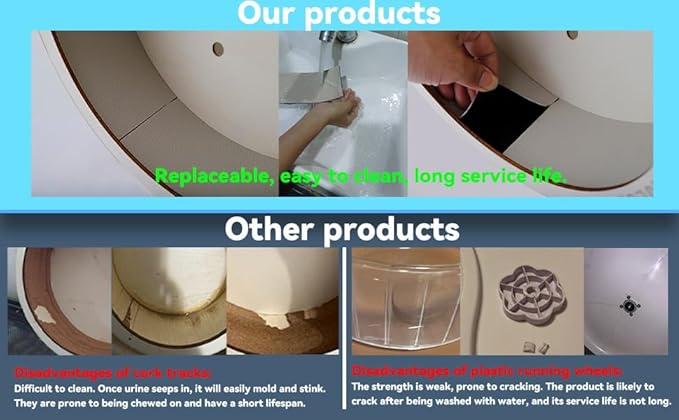 6inch Wall-Mount Silent Hamster Wheel, Wooden Small Animal Exercise Wheel with Removable & Washable Track for Gerbil, Mouse, Syrian Hamster（6in）