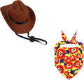 Pet Cowboy Hat with Bandana – Adjustable Western Costume for Dogs, Soft Breathable Fabric, Perfect for Halloween, Photo Shoots & Parties (Small/Medium)