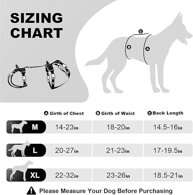 Dog Lift Harness, Dog Lift Sling Carrier with Handle & Shoulder Sling, Support Harness for Rear Back Legs Helps,Disabled,Arthritis,Joint Injuries,Paralysis Up Stairs（Black,Extra Large）