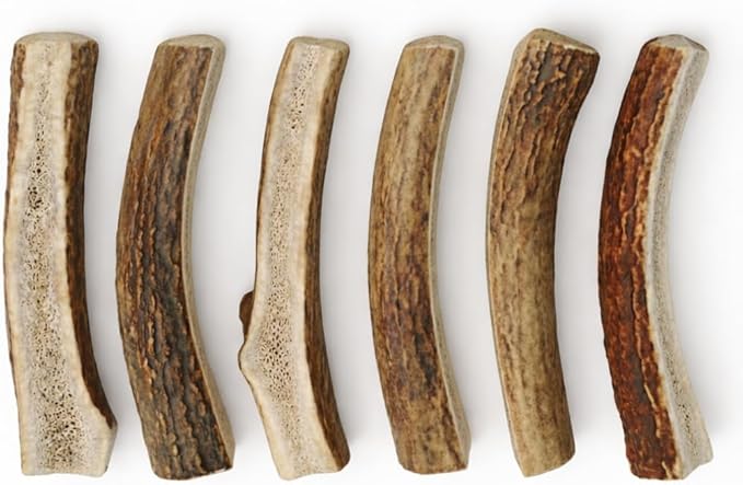 Whitetail Naturals Split Elk Antler Dog Chews (6 Pack, Small) Long-Lasting Bones for Aggressive Chewers, Odor-Free Half-Cut Elk Antlers for Dogs