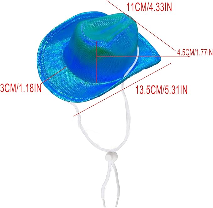Dog and Cat Cowboy Hat With Bandana Scarf - Mini Pet Costume for Holiday, Halloween, Party Decoration (Blue-style2, Small)
