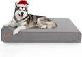 Sytopia 7" Thick Orthopedic Dog Beds for Extra Large Dogs (50" x 34" x 10"), Chew Proof Fabric Cover, 35D Memory Foam Dog Beds with Durable Waterproof Liner & Removable Washable Cover, Grey