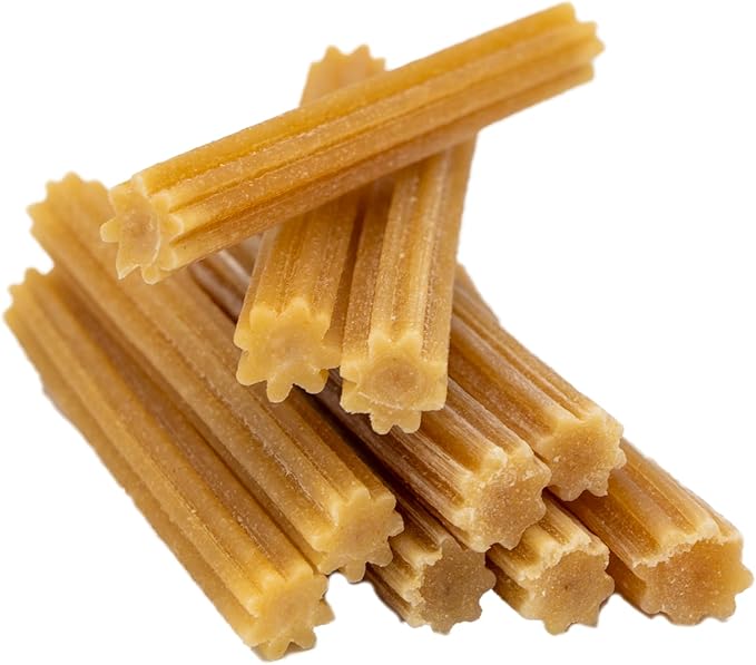 EcoKind Pet Treats Premium Gold Cheese Flavored Churro Chews | All Natural Himalayan Yak Cheese Dog Chew for Small to Large Dogs | Keeps Dogs Busy & Enjoying Indoors & Outdoor Use (10 Sticks)