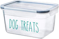 White - Dog Treats Vinyl Decal - Puppy Pet Snacks Training - Farmhouse Skinny Font - 7.25w x 2.5h inches - Die Cut Sticker