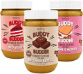 BUDDY BUDDER Red Velvet + Brownie Butter + Gimme S'Mores, 100% Natural Dog Peanut Butter, Healthy Dog Treat, Made in USA (Set of 3 / 17oz Jars)